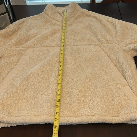Roots Outdoors Cream Sherpa Quarter-Zip Pullover Size M - Picture 14 of 16